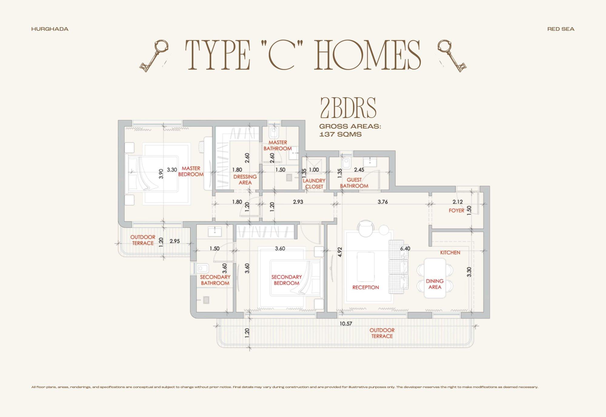 Photo 12 of 2-Bedroom Top-Floor Apartment, 137 m² + 107 m² Roof – Tamaraya, South Hurghada