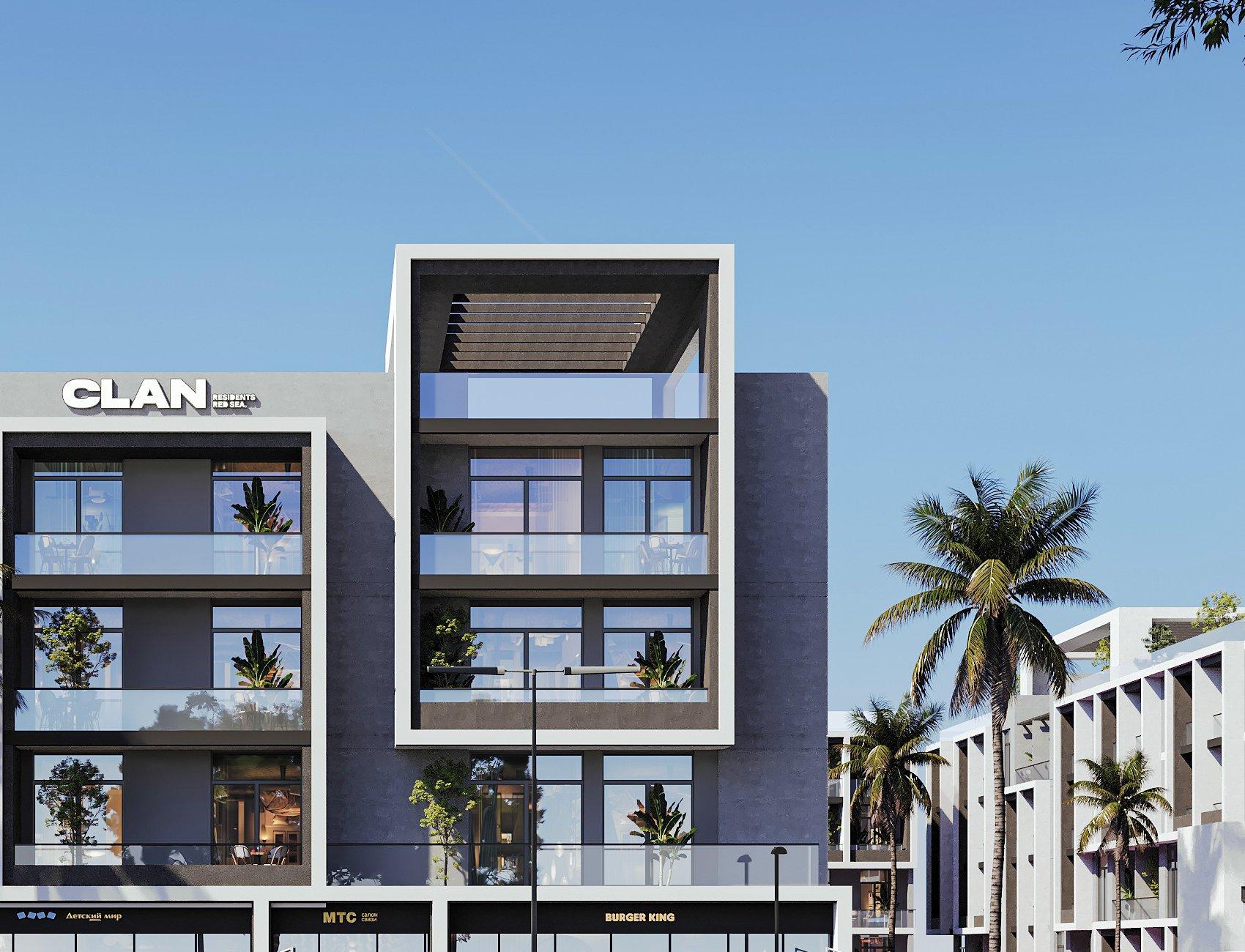Photo 11 of Studio, 58 m² + 17 m² Garden, Back View, 1st Floor – The Clan, Hurghada