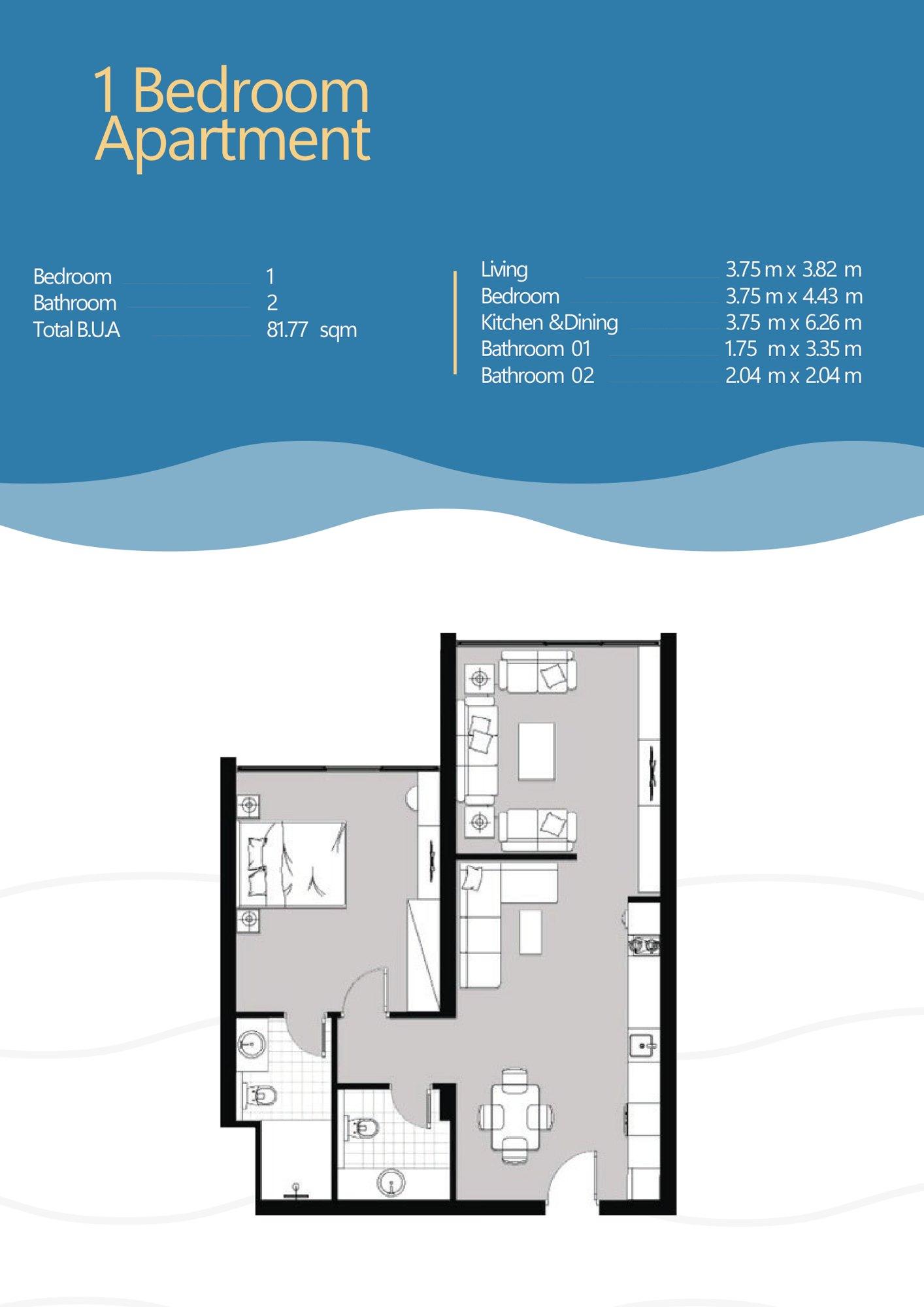 Foto 14 von 1-Zimmer-Apartment am Strand ab 60 m² im Riva Beachfront District, Hurghada